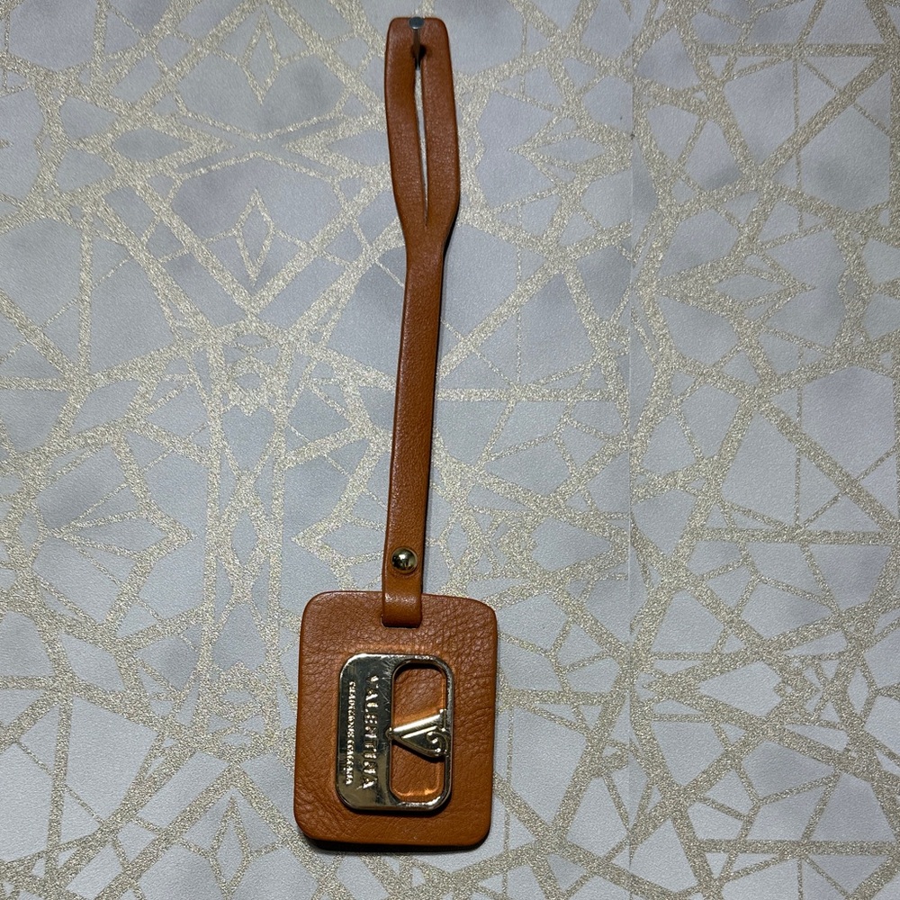 Valentina Brown Leather Tag with Silver Accent
